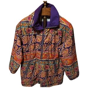 Vintage Fera Skiwear Half Zip Colorful Ski Jacket Size 10